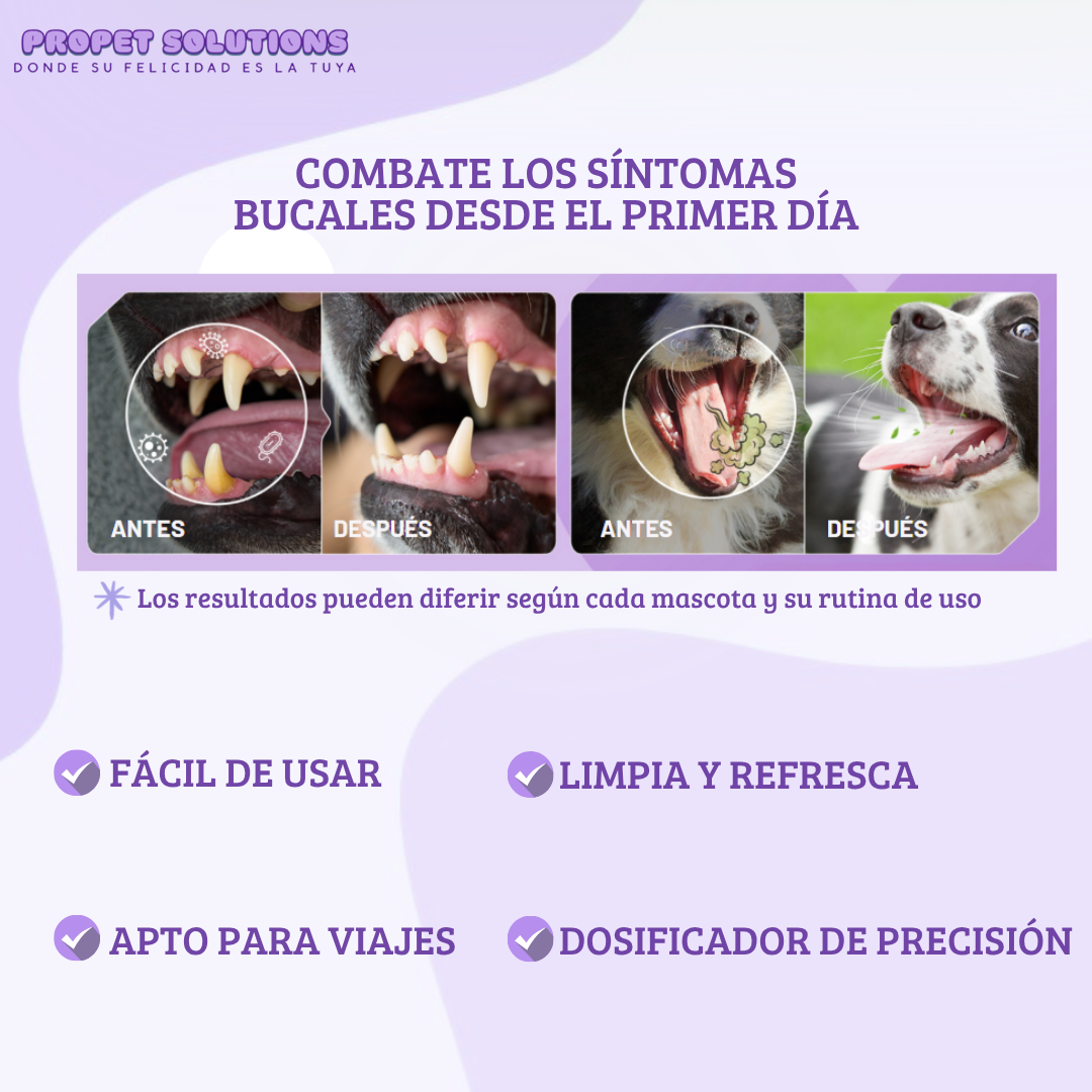 Spray limpiador dental mascotas