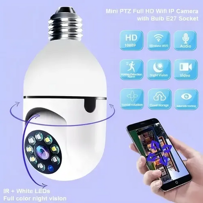 Cámara de seguridad en ampolleta WiFi con app